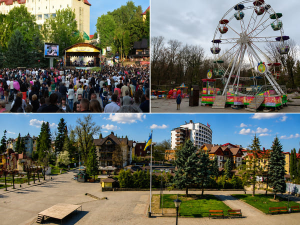 Центральна площа міста (площа Незалежності) в Трускавці